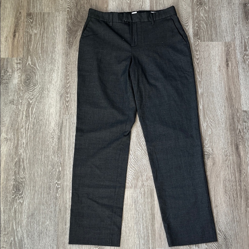 GAP Women's Black and Gray Glen Plaid Trousers